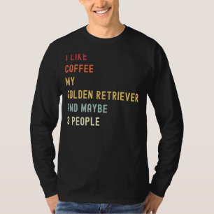 Golden Retriever Besitzer Retro Hund und Kaffee T-Shirt