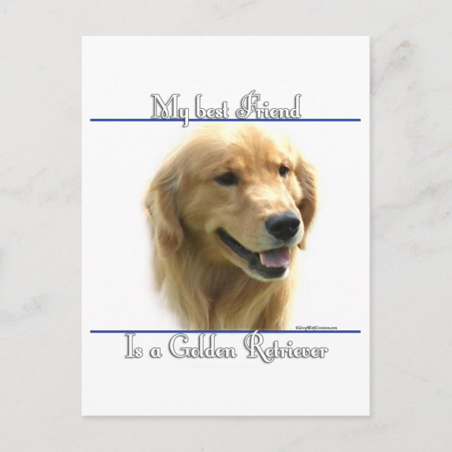 Golden Retriever Bester Freund 2 Postkarte (Vorderseite)