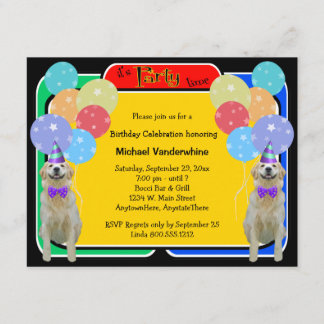 Golden Retriever Birthday Barke Einladung