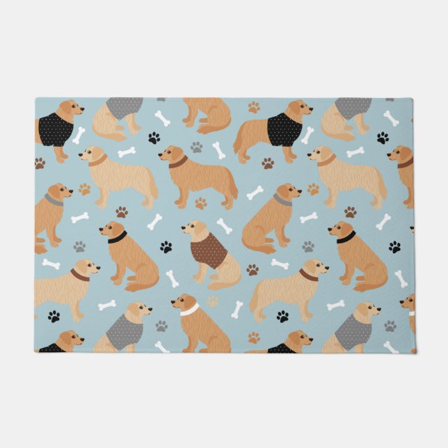 Golden Retriever Bones and Paws Fußmatte (Vorderseite)