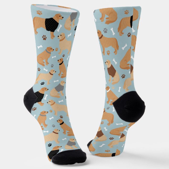 Golden Retriever Bones and Paws Socken (Gewinkelt)