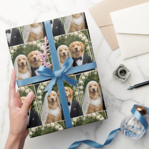 Golden-Retriever-Braut und Bräutigam-Porträt Geschenkpapier