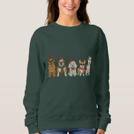 Golden Retriever Bulldog Corgi Husky an Weihnachte Sweatshirt