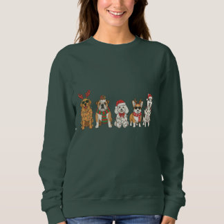 Golden Retriever Bulldog Corgi Husky an Weihnachte Sweatshirt