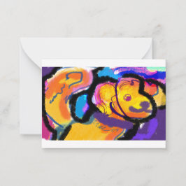 Golden Retriever bunt Mitteilungskarte