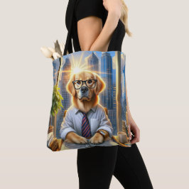 Golden Retriever BusinessMan im Büro Tasche