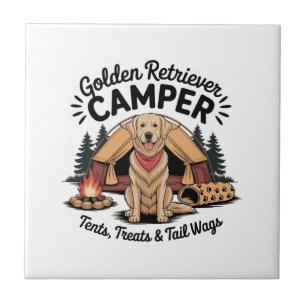 Golden Retriever Camper� Zelte, Leckerlis & Schwan Fliese