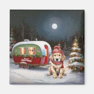 Golden Retriever Caravan Weihnachtsabenteuer Magnet