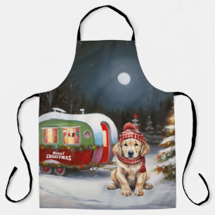 Golden Retriever Caravan Weihnachtsabenteuer Schürze