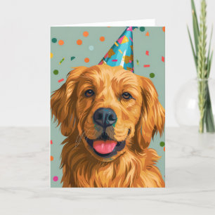 Golden Retriever Celebration Grußkarte Dankeskarte