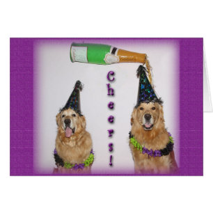 Golden Retriever Champagne New Years
