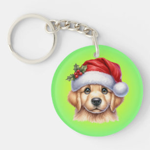 Golden Retriever Chien avec le Père Noël Style-825