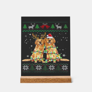 Golden retriever Chien de Noël laid Drôle de Noël