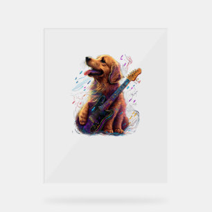 Golden Retriever chien Jouer Electric Guitar Rock