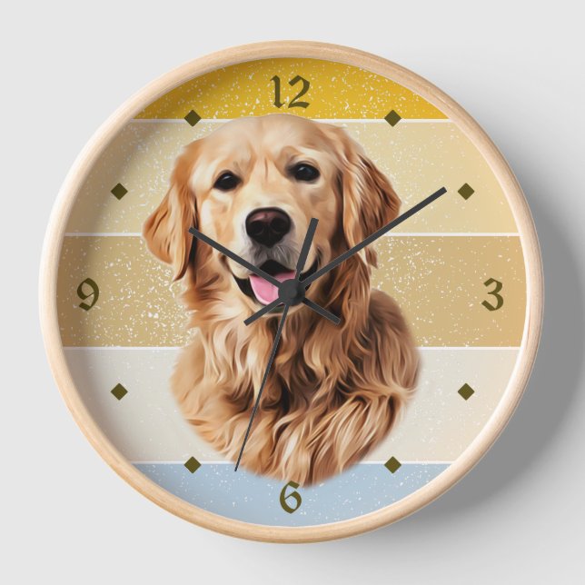 Golden Retriever Chien Rétro horloge coucher de so (Recto)