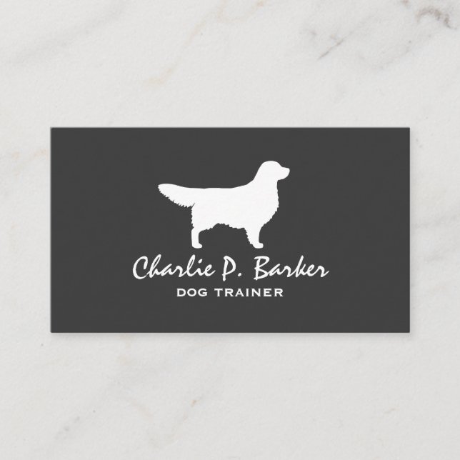 Golden Retriever Chien Silhouette Carte de visite (Devant)