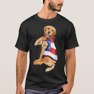 Golden Retriever Chien Tattoo J'aime Papa T-shirt