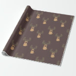 Golden Retriever Christmas Antler Wrapping Paper Geschenkpapier<br><div class="desc">Golden Retriever Christmas Antler Wrapping Paper</div>