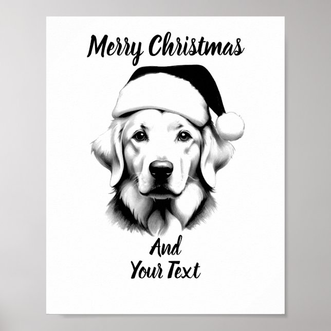 Golden Retriever Christmas Poster Instant Download (Vorne)