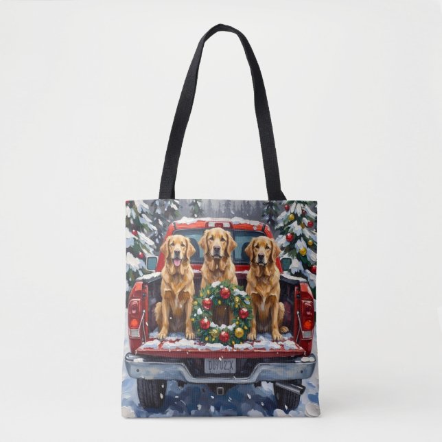 Golden Retriever Christmas Red Truck Holiday Tasche (Vorderseite)