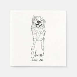 Golden Retriever Cocktail Napkin Dog Wedding Serviette