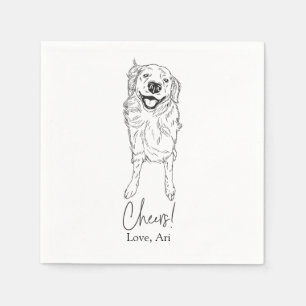 Golden Retriever Cocktail Napkin Dog Wedding Serviette