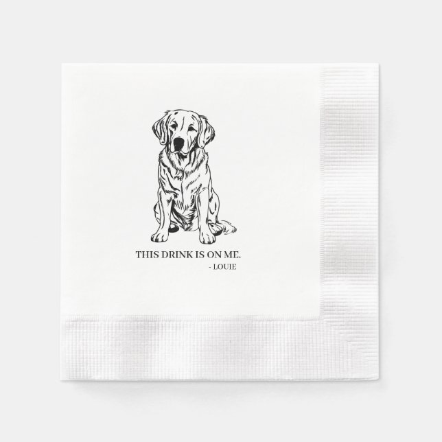 Golden Retriever Cocktail Napkin Serviette (Vorderseite)