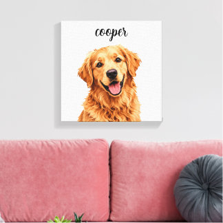 Golden Retriever „Cooper“ Leinwanddruck mit indivi