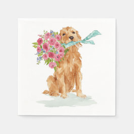 Golden Retriever Coquette Napkins Serviette