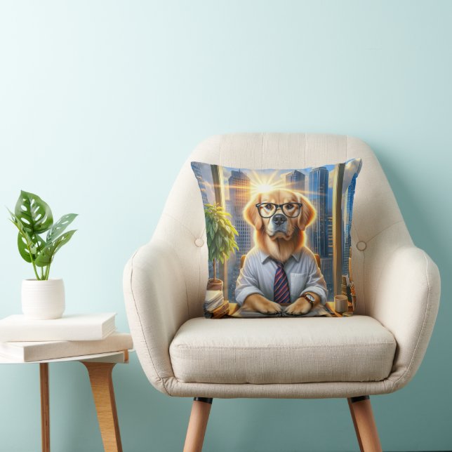 Golden Retriever Corporate Business Kissen (Stuhl )