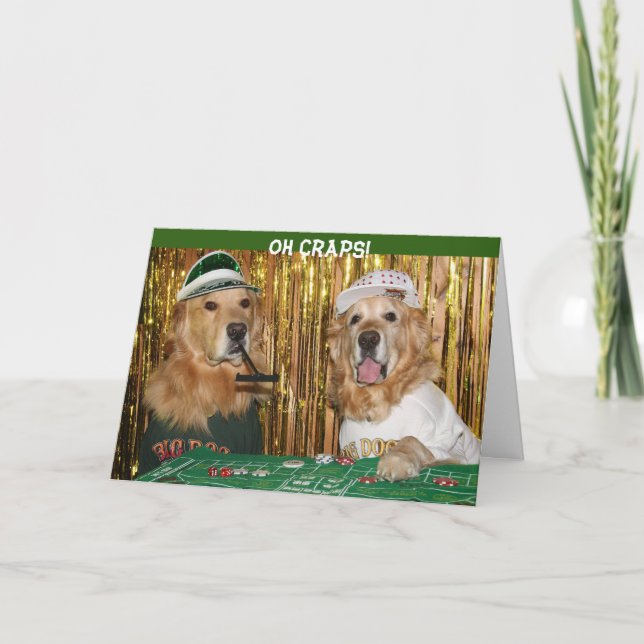 Golden Retriever Craps Belated Birthday Karte (Vorderseite)