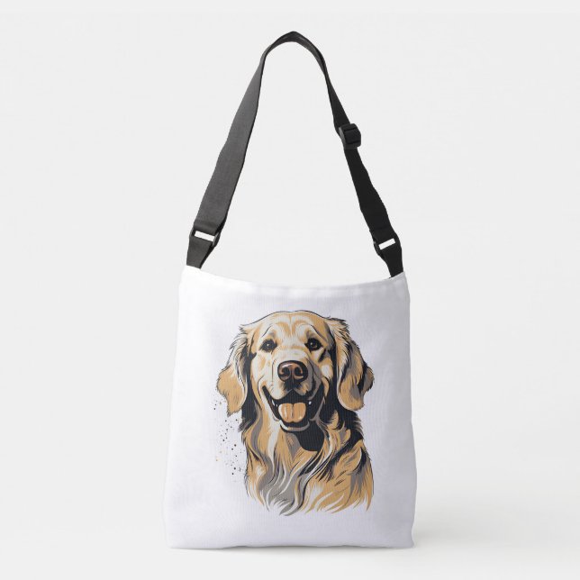 Golden Retriever Crossbody bag Tragetaschen Mit Langen Trägern (Vorderseite)