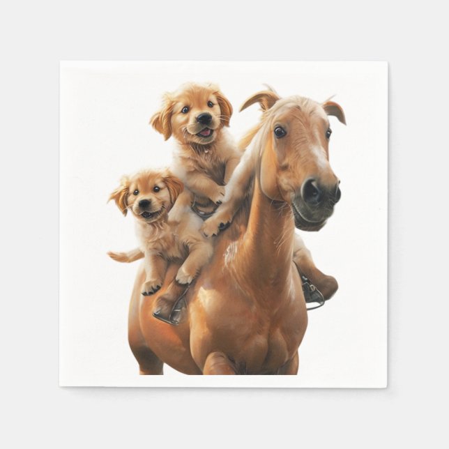 Golden Retriever Cubs Serviette (Vorderseite)