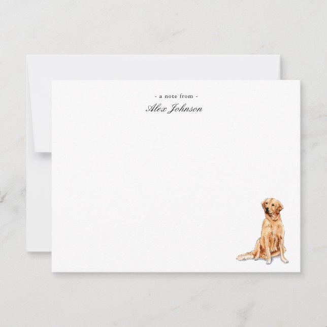 Golden Retriever Custom Flat Vielen Dank Anmerkung Dankeskarte (Vorderseite)