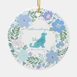 Golden Retriever Custom Pastel Blue Memorial Keramik Ornament
