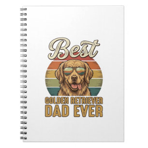 Golden Retriever Dad Ever Vintage Sonnenuntergang Notizblock