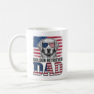 Golden Retriever Dad Patriotisches Vintage-Hund-Sh Kaffeetasse