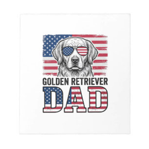 Golden Retriever Dad Patriotisches Vintage-Hund-Sh Notizblock