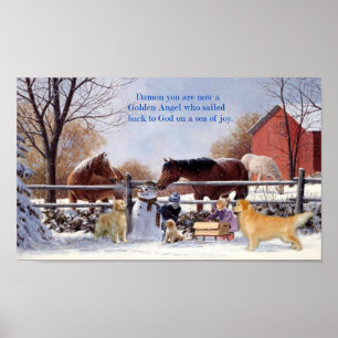 Golden retriever Damon Plakat