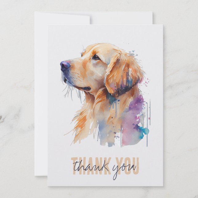 Golden Retriever Dankeschön Karte (Vorderseite)