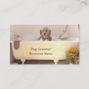 Golden retriever dans le carte de visite de