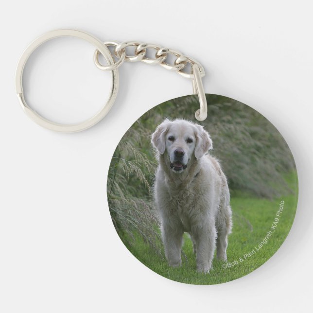 Golden retriever, das 2 laufen lässt schlüsselanhänger (Vorderseite)