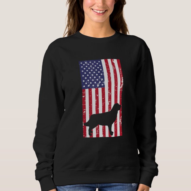 Golden Retriever Distressed Patriotic All American Sweatshirt (Vorderseite)