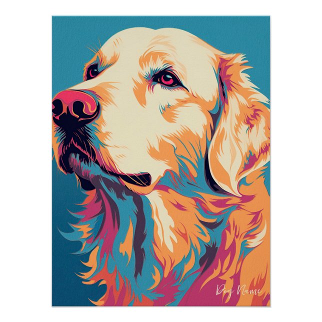 Golden Retriever Dog 005 - Bruno Pokopen Poster (Vorderseite)