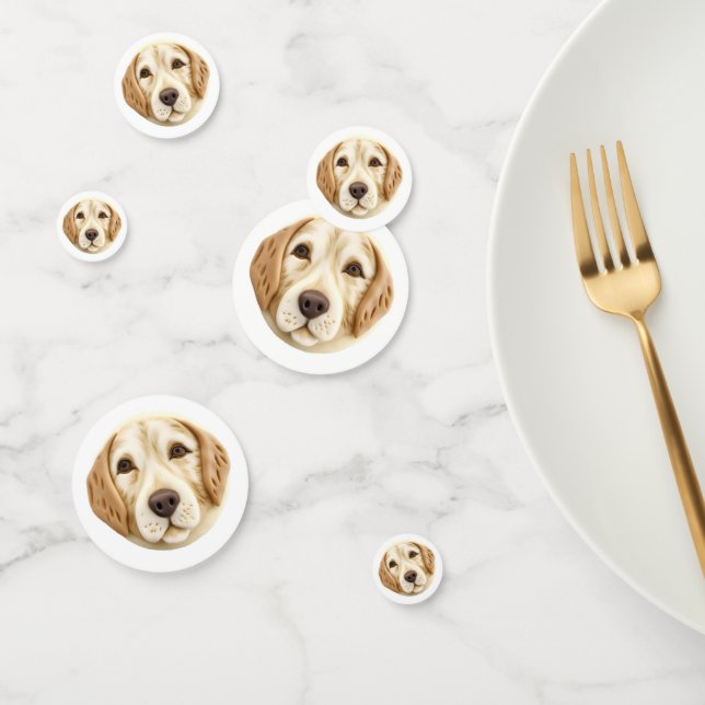 Golden Retriever Dog 3D Inspiriert Konfetti (Gruppe)