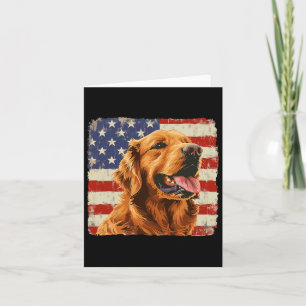 Golden Retriever Dog America Flag Shirt Independen Karte