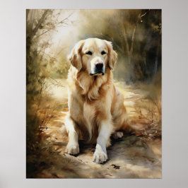 Golden Retriever Dog Art Imprimer Poster