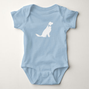 Golden Retriever Dog Baby Dusche Blue Boy Strampler