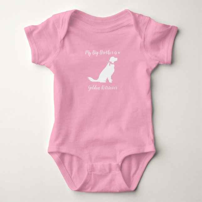 Golden Retriever Dog Baby Dusche Rosa Baby Strampler (Vorderseite)