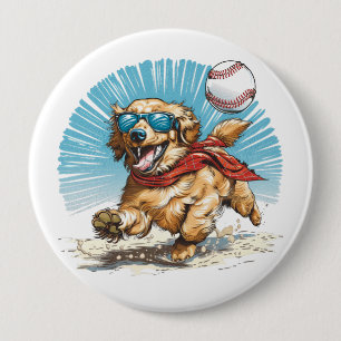 Golden Retriever Dog Baseball spielen Button